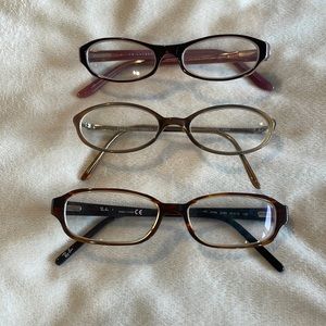 Three pairs of glasses- Ray-Ban, Elle and Ralph Lauren
